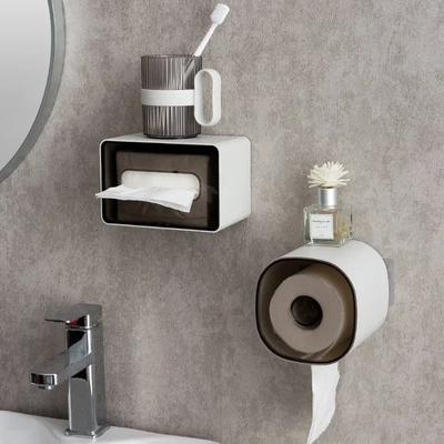 Portaoggetti Multifunzione da Parete per Carta Igienica Impermeabile Dispenser per Rotoli di Carta Igienica Scatola per Asciugamani Monouso Accessori per il Bagno