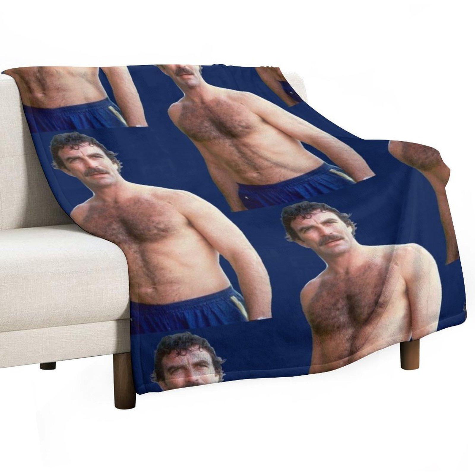 Tom Selleck Throw Blanket Retros anime Summer Beddings Comforter Blankets 30x40in