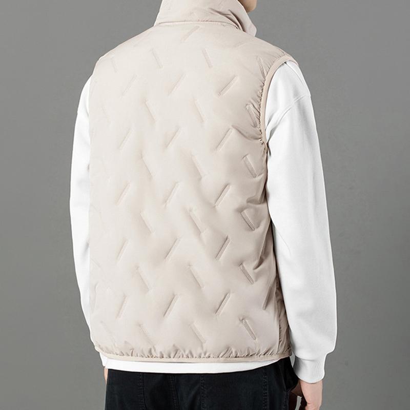 Autumn Winter Fashion Men's Vest Jacket Casual Warm Standing Collar Sleeveless Men