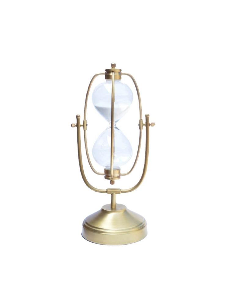 Metal Copper Art Rotating Hourglass Ornament Advanced Sense Timer Creative Gift Handicraft Quicksand Ornament