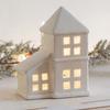 Ceramic Porcelain Lamp Ornament Button Batteries House-shaped Night Lamp  Baby Nursery