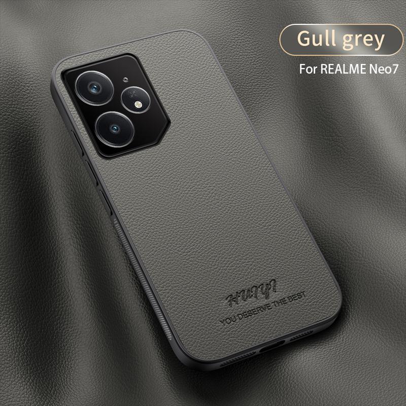 

Luxury Business Leather Soft Frame Magnetic Cover For Realme C75 RealmeC75 Phone Cases Capa For Realme C75 серый