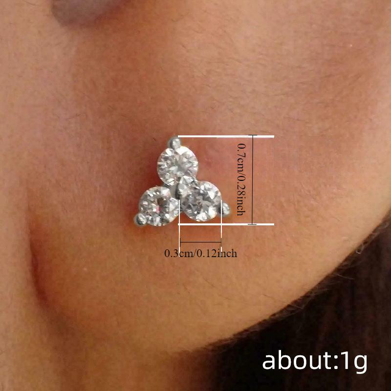 

1 пара простых и компактных серег, с круглым треугольным дизайном серебряный