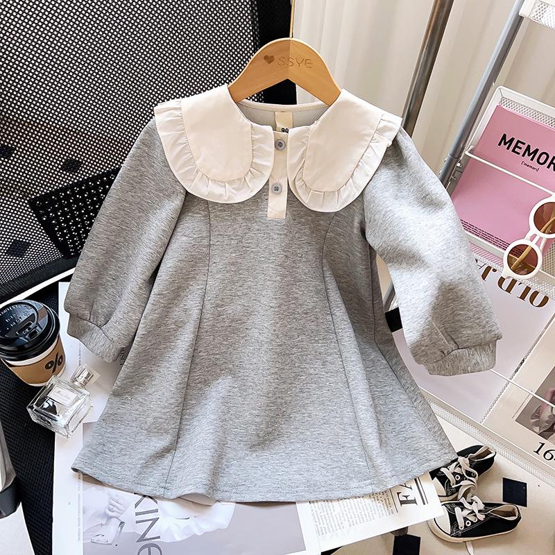 Mädchen Mittellanges Herbst Prinzessin Sweatshirt Kleid - RQ298