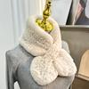 Real Rex Rabbit Hair Scarf Korean Version of Simple Fur Woven Wool Scarf Double-sided Plush Warm and Thickened Fur Collar Children