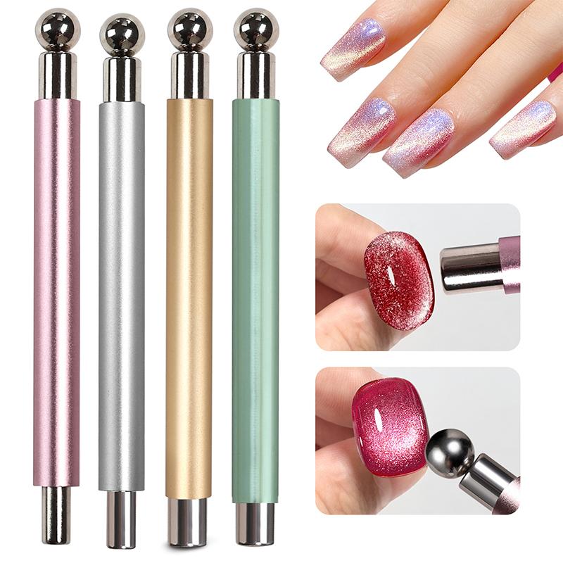 Double-End Cat'S Eye Nail Magnetic Stick Glossy With Steel Balls 8/10Mm Super Strong Gel Polish Magnetic Manicure Tools