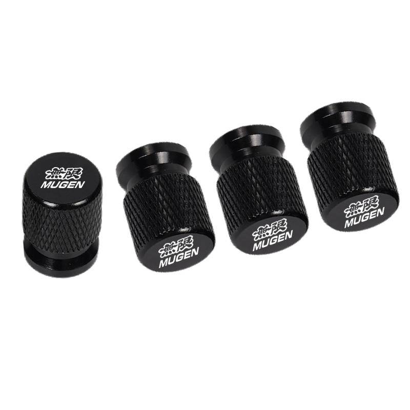 4pcs Car CNC Aluminum Tire Valve Air Port Stem Cover Caps For Honda Mugen Power Civic Accord CRV Hrv Fit Jazz Accessories