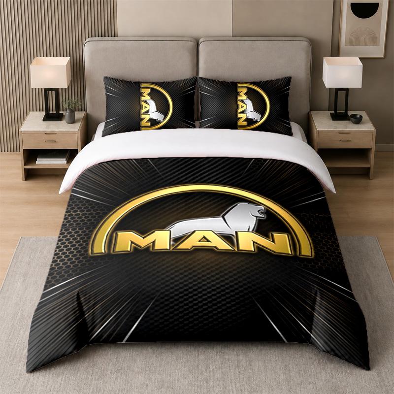 Set Biancheria da Letto 3 Pezzi Camion Uomo Lenzuolo Morbido e Due Federe Decorazione Camera da Letto Casa
