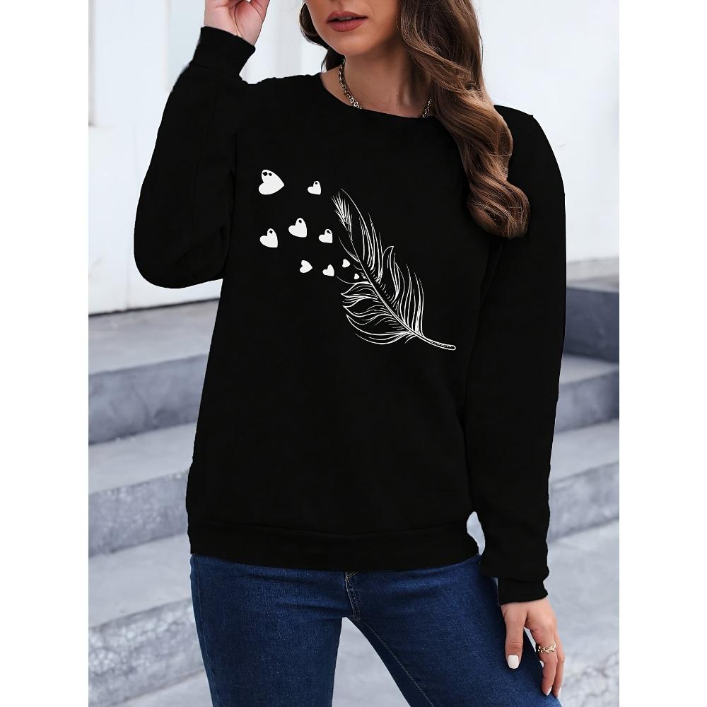 Loose Sweatshirt Casual Long Sleeve Women Autumn and Winter Comfortable Pullover Crewneck Loose Female Clothes