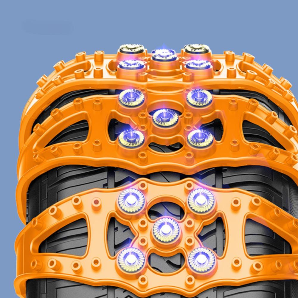 Universal Self-Tightening Snow Chains for Cars SUVs and Trucks Enhanced Traction for Ice and Snow Easy Installation