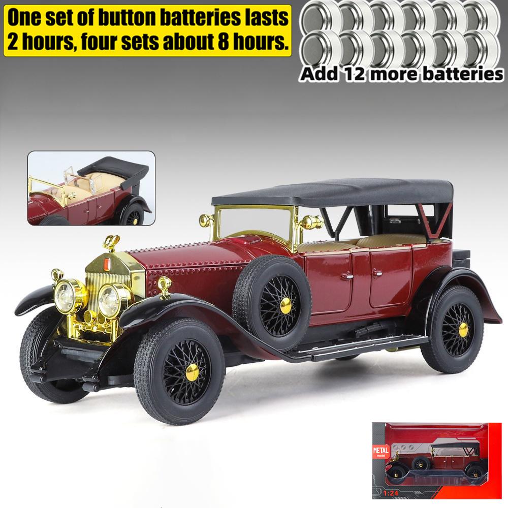 1:24 Rolls Royce Phantom I 1925 Luxury Car Alloy Metal Diecast Model Car Sound And Light Home Decoration Ornaments Classic Retro