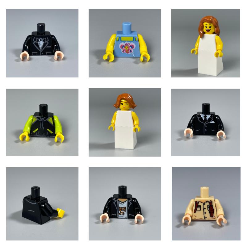 MOC Bricks Bride Bridegroom Little Boy Girl Woman Man Figure Model Building Blocks Assembled Toys Accessories Dolls For Children