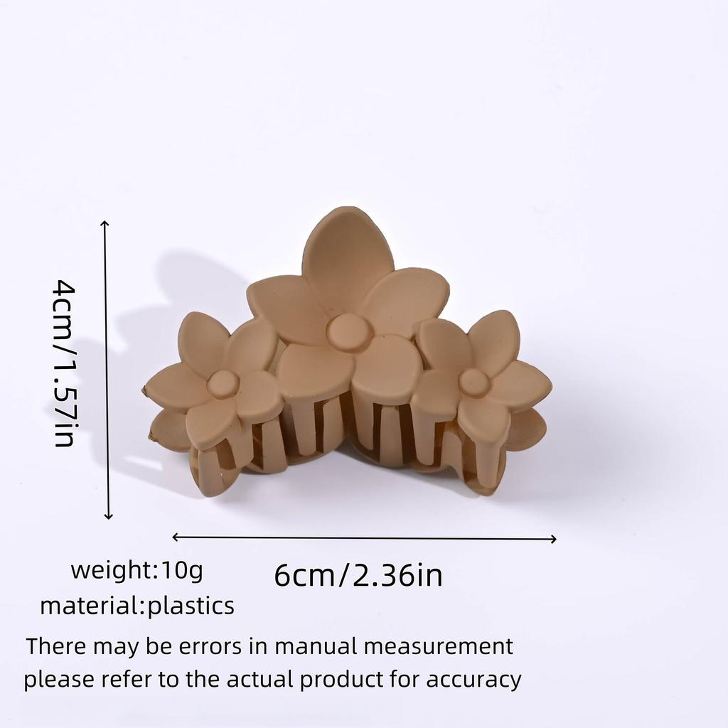 6PCS Ladies' Style Multi-Colour Simple Medium Flower Shark Clip, Perfect for Daily Use, Stylish Hair Accessories Gift