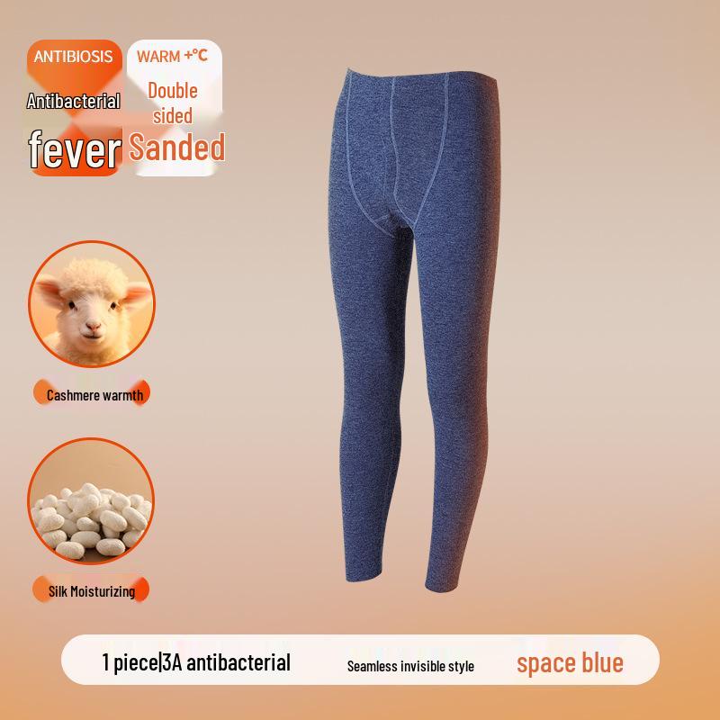 

Мужские антибактериальные бесшовные брюки-базовый слой из кашемира и шелка для осени и зимы L