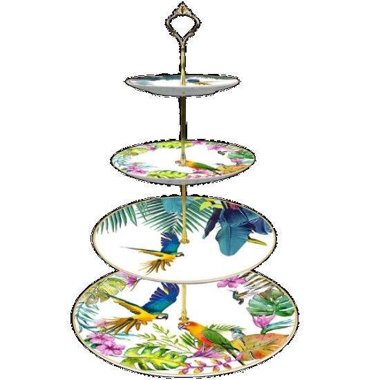 Ceramic Overglazed Color Figure Tableware Set Hand Painted Parrot Household Dinner Plate Steak Plate Coffee Set Set