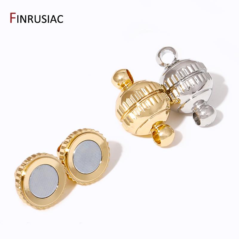 Wholesale 18k Gold Plated Brass Strong Magnetic Clasps For Bracelet Making Magnet End Clasp Connectors DIY Jewelry Making