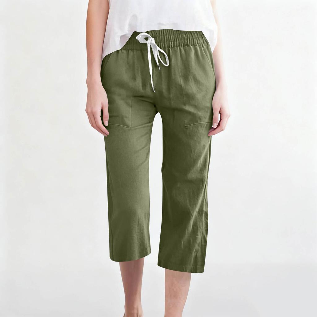 Women's Casual And Fashionable Color Loose Pants With Pocketes
