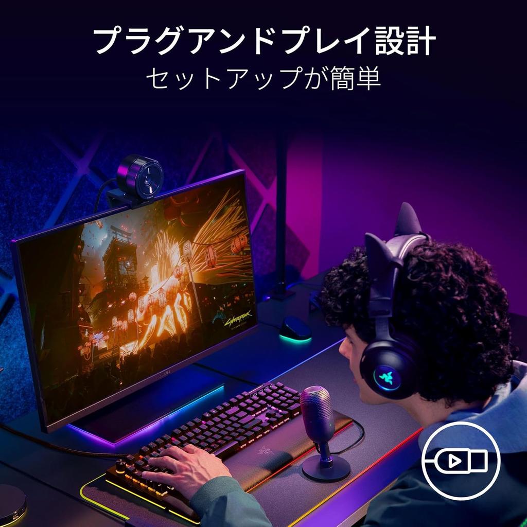 Razer Seiren V3 Mini White Condenser Microphone Mute Gaming USB Streaming Seiren V3 Mini White - Ultra-Compact Design, Tap-Activated Sensor,