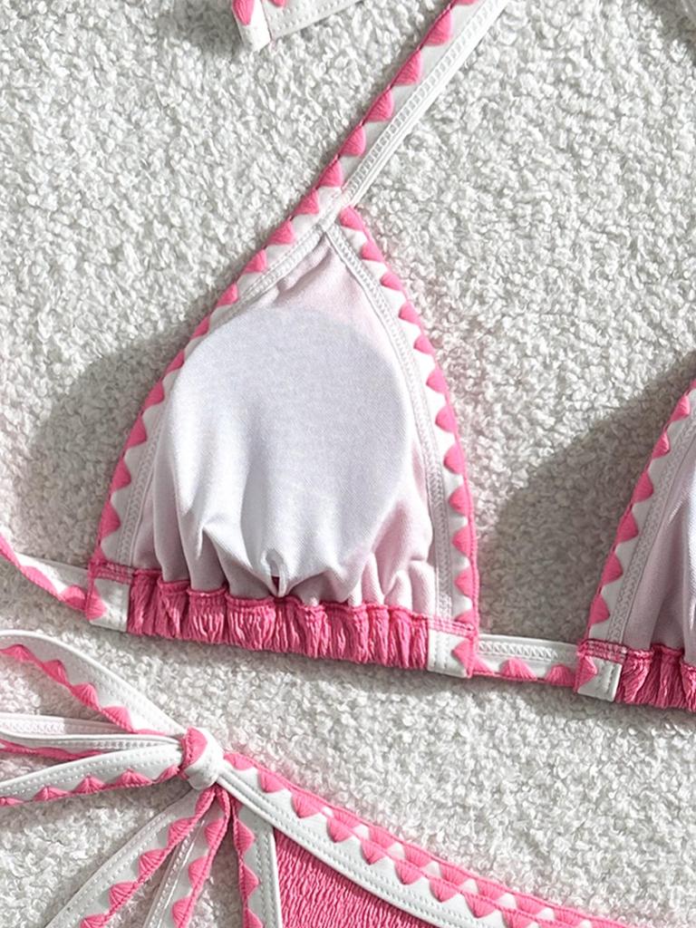 Women's Multicolor Solid Color Swimsuit - Sexy Ins Style Bikini for the Beach