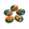 Oyster Turquoise Cabochon Oval Flat Back Gemstone, 20x30mm Oyster Turquoise Loose Stone for Jewelry Making