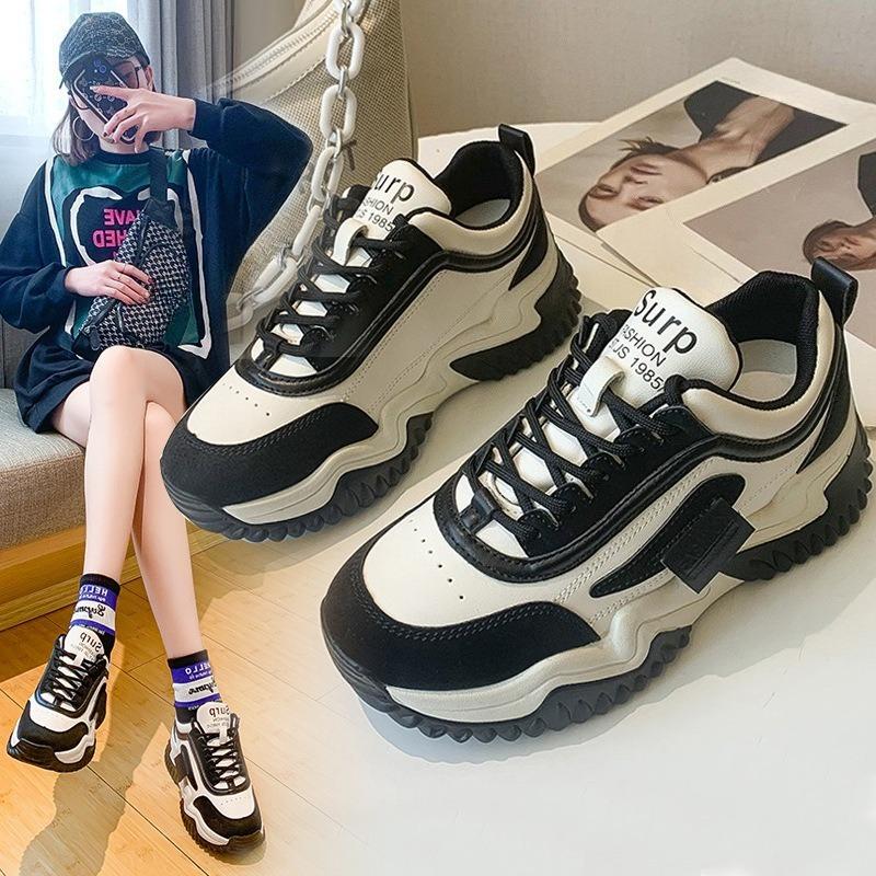 New Dad Shoes for Women, Versatile Thick-soled Height-increasing Casual Sports Shoes