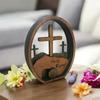 Jesus Empty Tomb Easter Tray Wooden Tomb Scene Tray Cross Sign Tiered Decorations Handcrafted Religious Nativity Catholic Sign