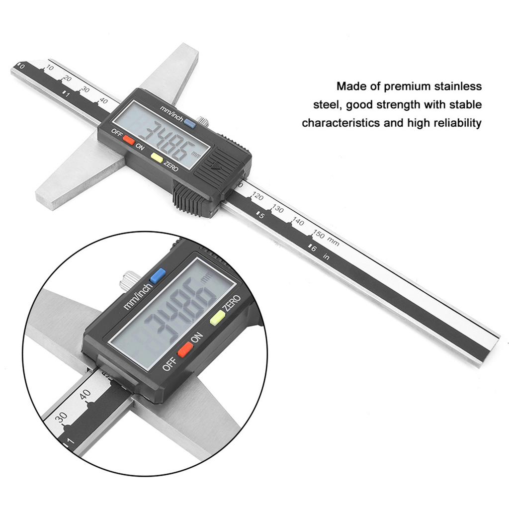 Vernier Caliper Gauge High Accuracy Stainless Steel Digital Depth Vernier Caliper Gauge Measuring Tool 0-150mm 0.01mm