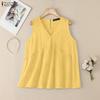 ZANZEA Damen Sommer Casual V-Ausschnitt Ärmellose Tanktops
