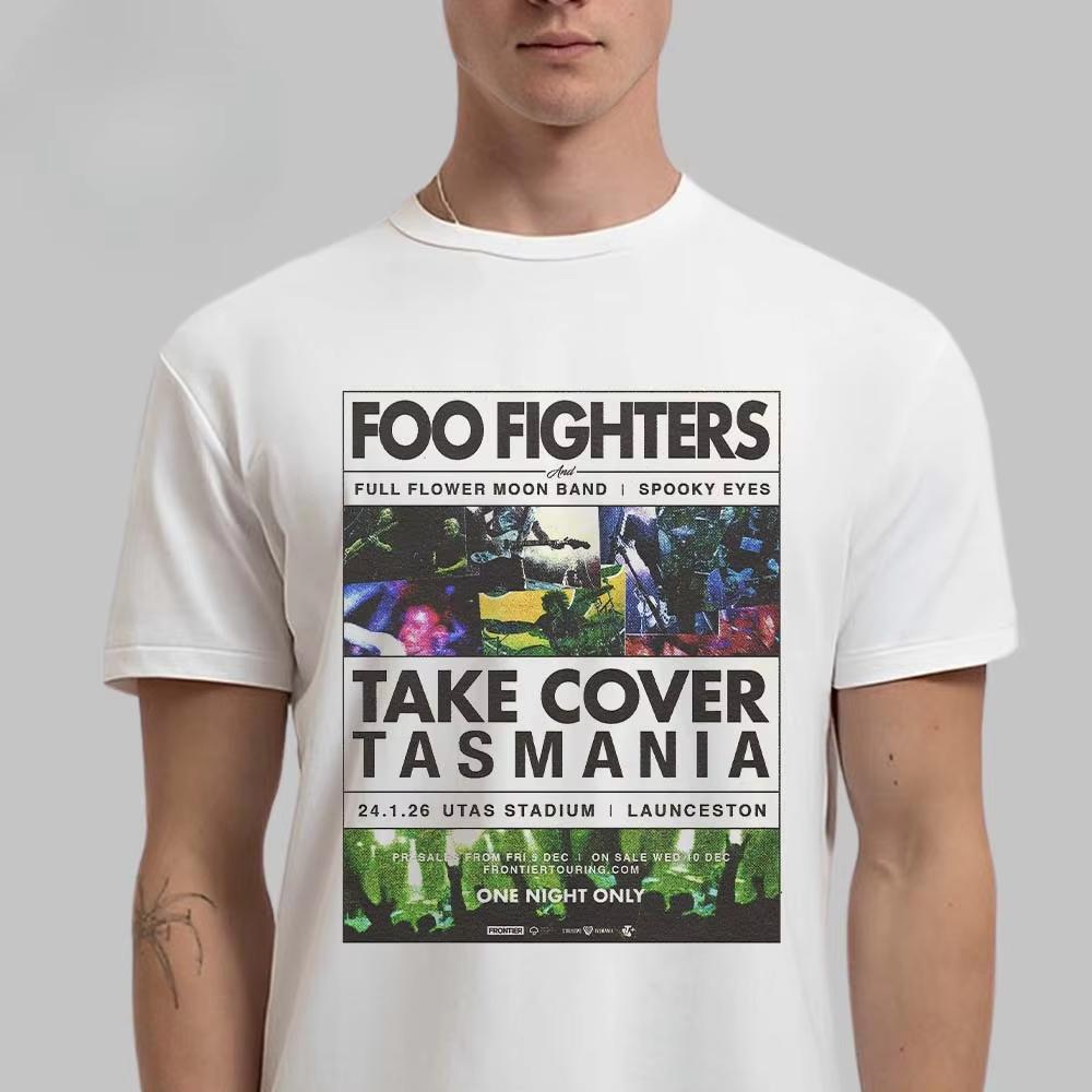 2026 Retro Foo Fighters Cotton Band Shirt Unisex Summer Short Sleeve Fashion Brand Tee Luxury Casual Vintage Tshirt Ins Y2k