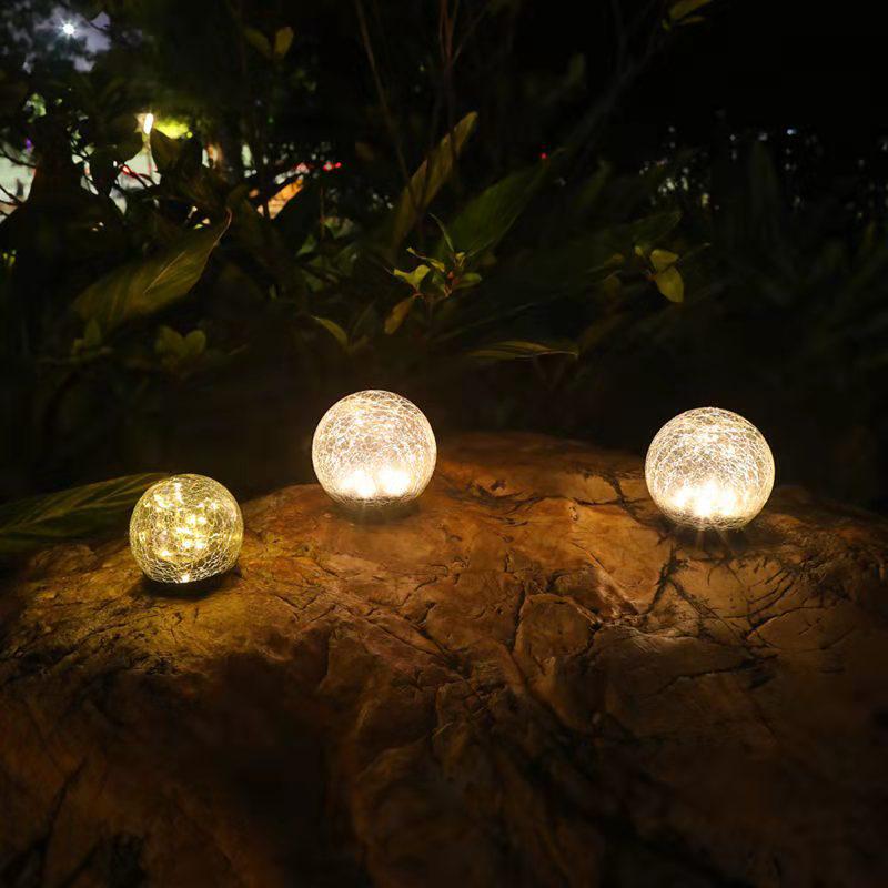 Solar-Powered Glass Crackle Light - Outdoor Garden Decoration, Creative Hanging Mason Jar for Christmas & Wishing Lights