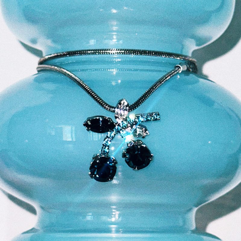 

VERRYTASTE Cherry Necklace - Teal Blue Teal Blue