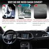 YOSRTER Dashboard Cover for Dodge Challenger Accessories Dash Mat UV Sunshade Dash Cover Protector Gray 2015-2024, Non-Slip Blocker, (Gray Edge, Trim)