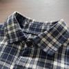 Boys' 2025 Korean Style Plaid Two-Piece Set: Long-Sleeve Casual Shirt for Kids