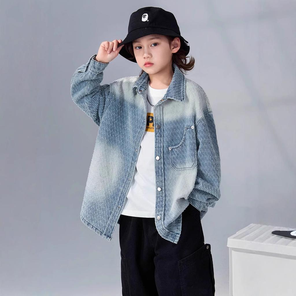 Boys Fashion Coat 2025 Spring and Autumn Children Casual Handsome Denim Shirt