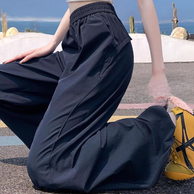 

Быстросохнущие брюки-карго для женщин - Летний тонкий вариант с высокой посадкой и широкими штанинами, солнцезащитные, для активного отдыха, альпинизма и штурмового спорта 2XL