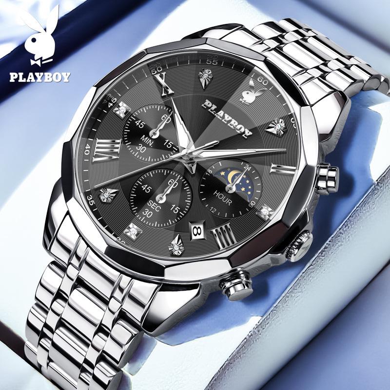 

Чоловічий кварцовий спортивний годинник Playboy високого класу, багатофункціональний