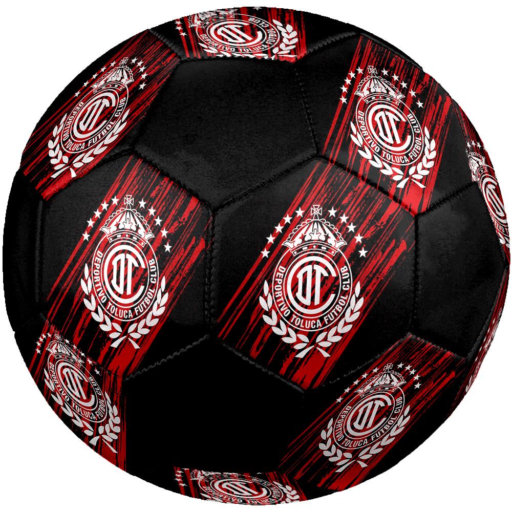 SIZE 5 Deportivo Toluca F.C. Soccer Ball Colorful All Ages Machine Stitched PVC Competition Ready Durable High-Bounce