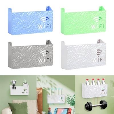 Wireless Wifi Router Storage Box Panel Stb No Punch Wall Mounting TV Set-Top Box Hanging Storage Organizer Shelf Bracket