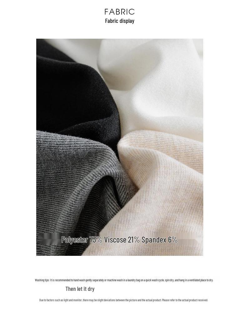 T-shirt Noir à Manches Longues et Col en V pour Femme avec Velours Intérieur, Collection Automne/Hiver 2025, Haut de Sous-vêtement Polyvalent