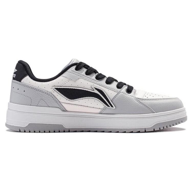 Li Ning Tianji 2.0 Soft Cushioning Low top Skateboard Shoes Men's White Gray Black AGCT345-1