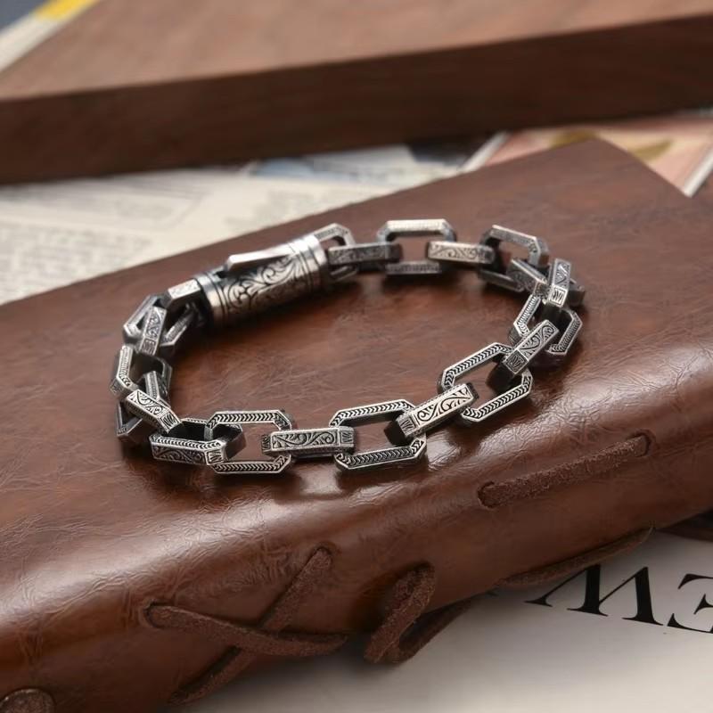 Viking Ouroboros punk bracelet for men copper vintage fashion jewelry street culture hip hop style
