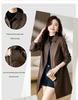 Women's High-End Slimming Lambskin Leather Jacket - Mid-Length Coat for Spring and Autumn
