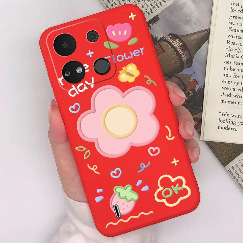 For Itel A04 A05s A16 A18 A23 A25 A26 A17 A33 A56 Phone Case Pretty Bow Pattern Fashion Shell Matte Silicone Anti Drop Protective Covers For Itel Capa