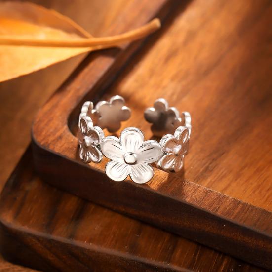 Bague Ouverte pour Femme Légère Confortable Anti-Oxydation Bague Réglable Artisanat Exquis Bijou Polyvalent