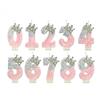 Cake Numer Candles Birthday Candle Pink Colour Creative Candle Princess Crown Girl Happy Birthday Party Decoration