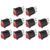 10Pcs Rocker Switch Large Round 3Pin Red Light Used for Household Appliances Switches