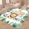 3D Jungle Animals Printed Rugs Cartoon Floral Safari Animals Rug for Bedroom Livingroom Non-slip Carpet Kids Room Area Rug Decor