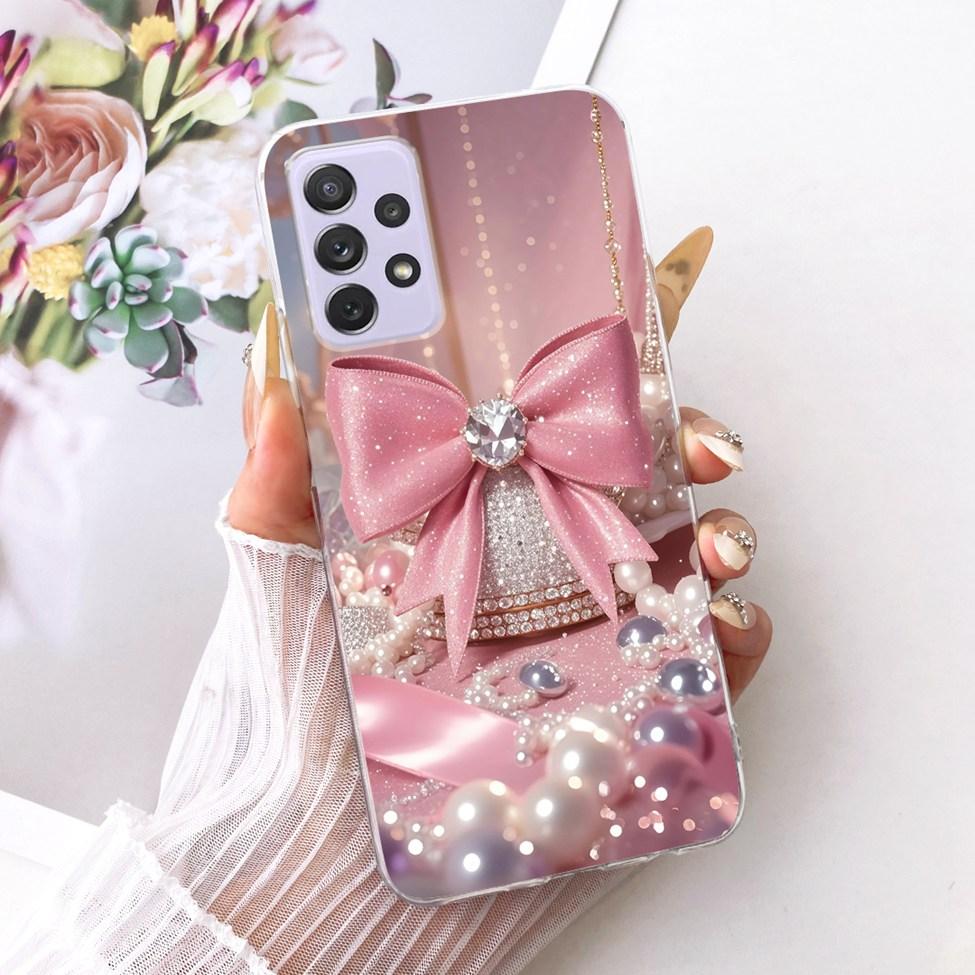 Transparent For Samsung Galaxy A72 4G Case Cute Fashion Flowers Funny Painted Casing For Samsung A72 4G SM-A725M SM-A725F Cover