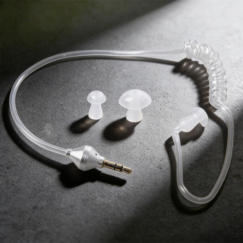 Kurz 38-50cm 3,5mm Luftspirale Schlauch In-Ear-Kopfhörer Ohrhörer für Audio-Empfänger Mobiltelefone Radios Computer