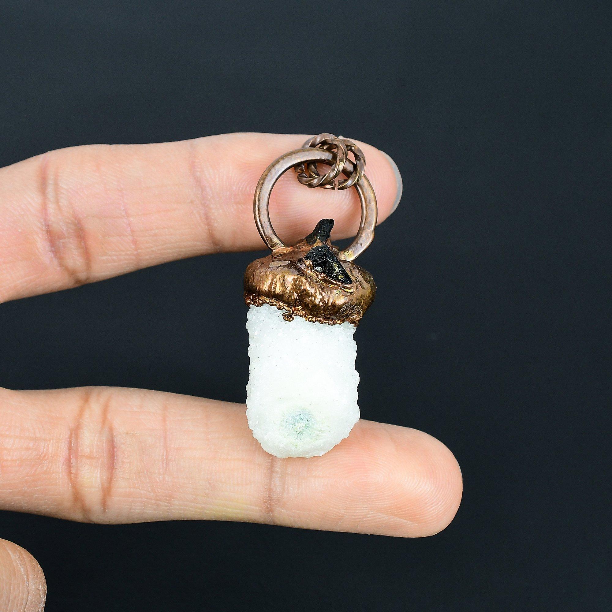 

Clear Solar Druzy Jewelry, Copper Electroformed Pendant Handmade Gemstone Jewelry, Gifts For Wife Brand New Pendant 2.55 Inches